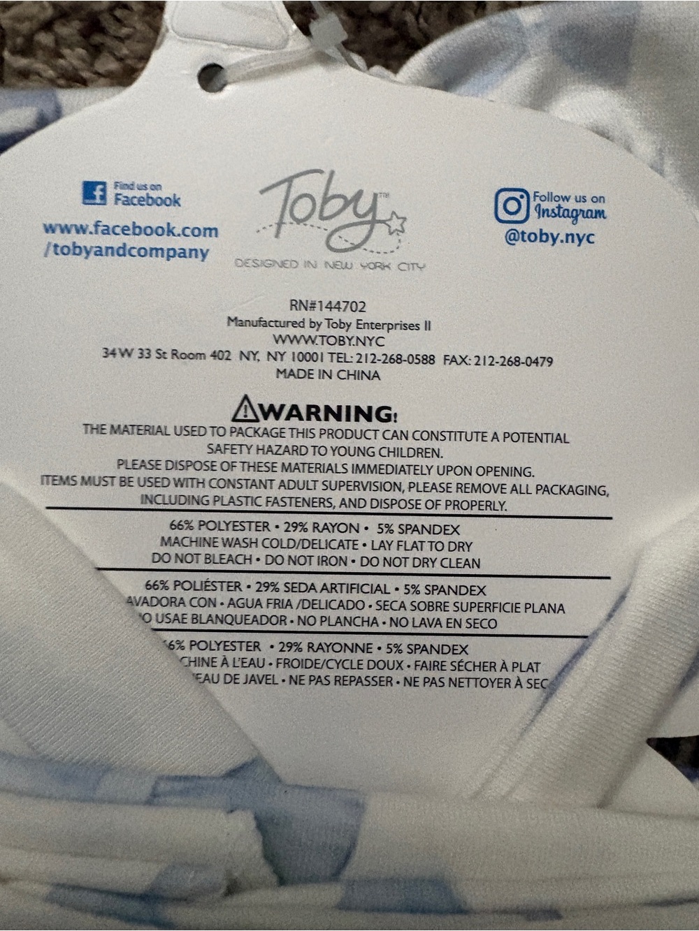 Toby Baby Bow Blanket Set in Light Blue - 3 Piece Kids Bibs Accessory - Picture 4 of 7
